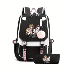 2pcs Backpack With Pencil Bag Set Casual Laptop Bag