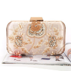 Sequin Beaded Embroidered Clutch Evening Purse Wedding Party Prom