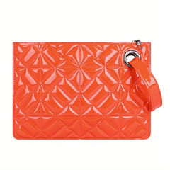 Geometric Quilted Clutch Bag Zipper Purse
