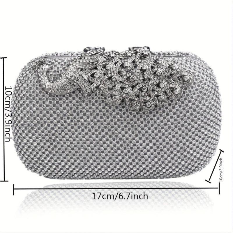 Glitter Rhinestone Evening Clutch Dinner Purse for Party Prom