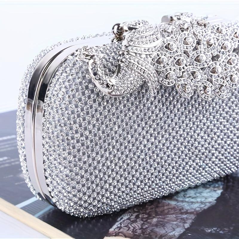 Glitter Rhinestone Evening Clutch Dinner Purse for Party Prom