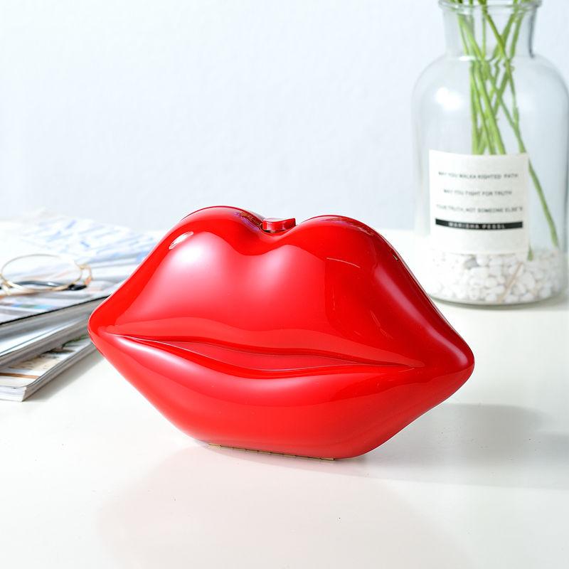 Acrylic Lips Evening Bag Chain Shoulder Party Bag