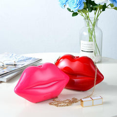 Acrylic Lips Evening Bag Chain Shoulder Party Bag