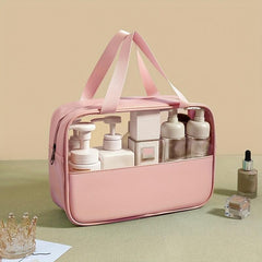 Portable Waterproof Toiletry Bag Large Capacity PVC Cosmetics Travel Storage