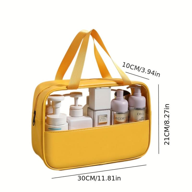 Portable Waterproof Toiletry Bag Large Capacity PVC Cosmetics Travel Storage