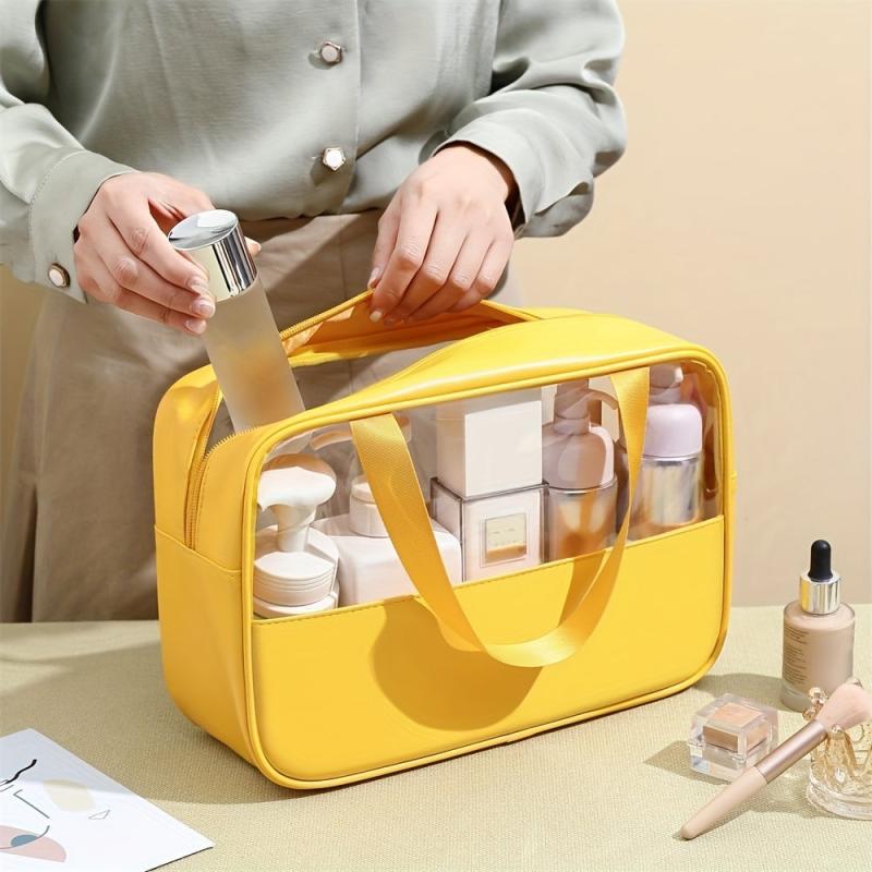 Portable Waterproof Toiletry Bag Large Capacity PVC Cosmetics Travel Storage