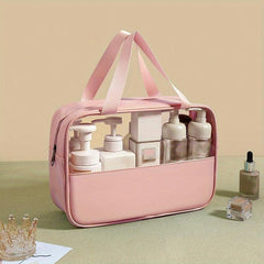 Portable Waterproof Toiletry Bag Large Capacity PVC Cosmetics Travel Storage