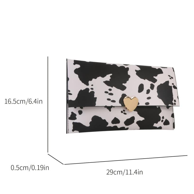 Cow Pattern Clutch Purse Envelope Bag Women's Casual Handbag