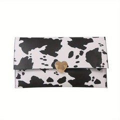 Cow Pattern Clutch Purse Envelope Bag Women's Casual Handbag