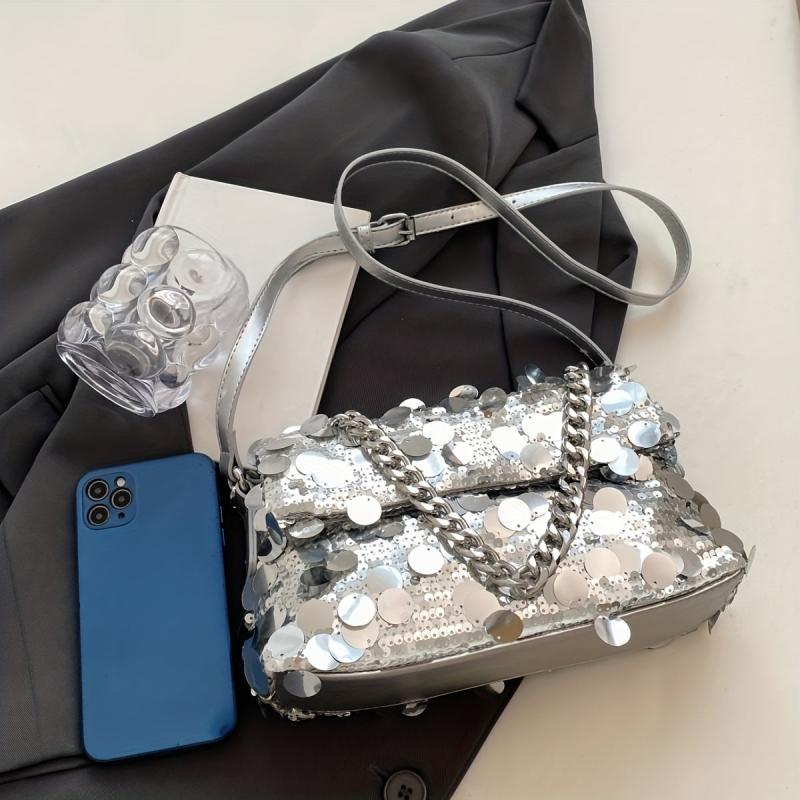 Glossy Half Moon Underarm Bag PU Leather Crescent Bag Purse