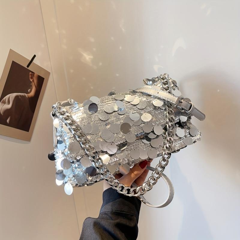 Glossy Half Moon Underarm Bag PU Leather Crescent Bag Purse