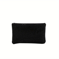 Glitter Rhinestone Zipper Clutch Evening Bag