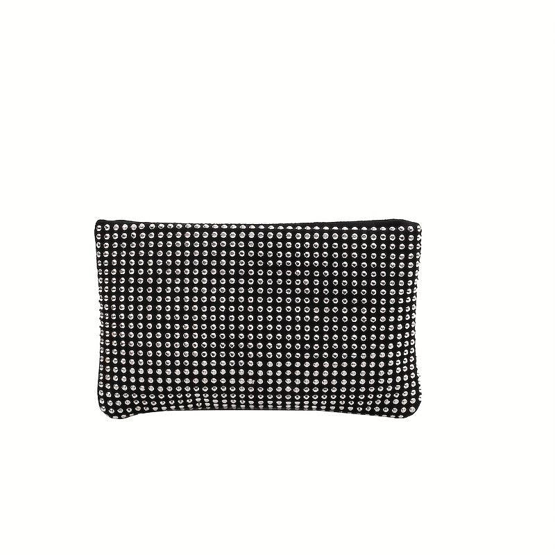 Glitter Rhinestone Zipper Clutch Evening Bag