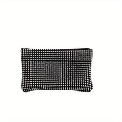 Glitter Rhinestone Zipper Clutch Evening Bag