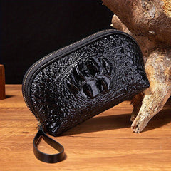 Crocodile Embossed Clutch Bag Handbag Women Leather Coin Purse