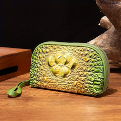 Crocodile Embossed Clutch Bag Handbag Women Leather Coin Purse
