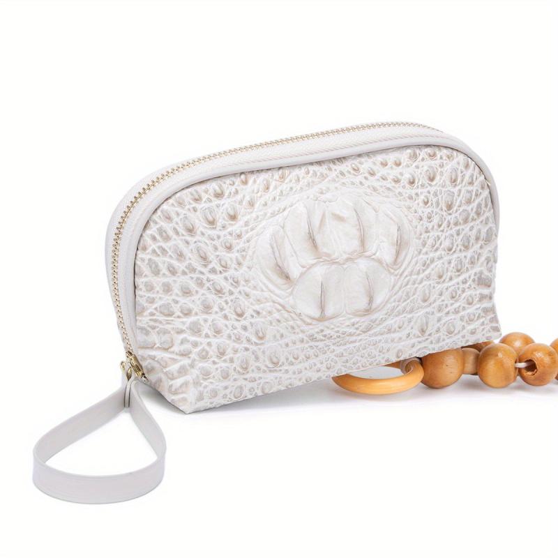 Crocodile Embossed Clutch Bag Handbag Women Leather Coin Purse