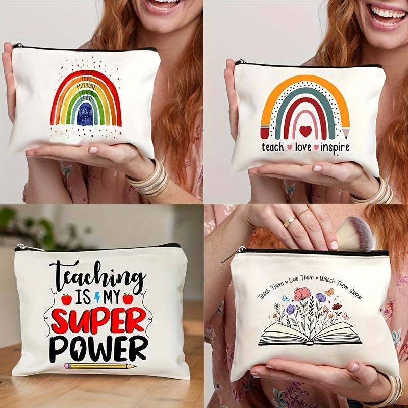 Teach Love Inspire Pattern Cosmetics Bag