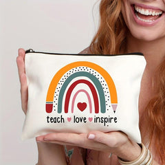 Teach Love Inspire Pattern Cosmetics Bag