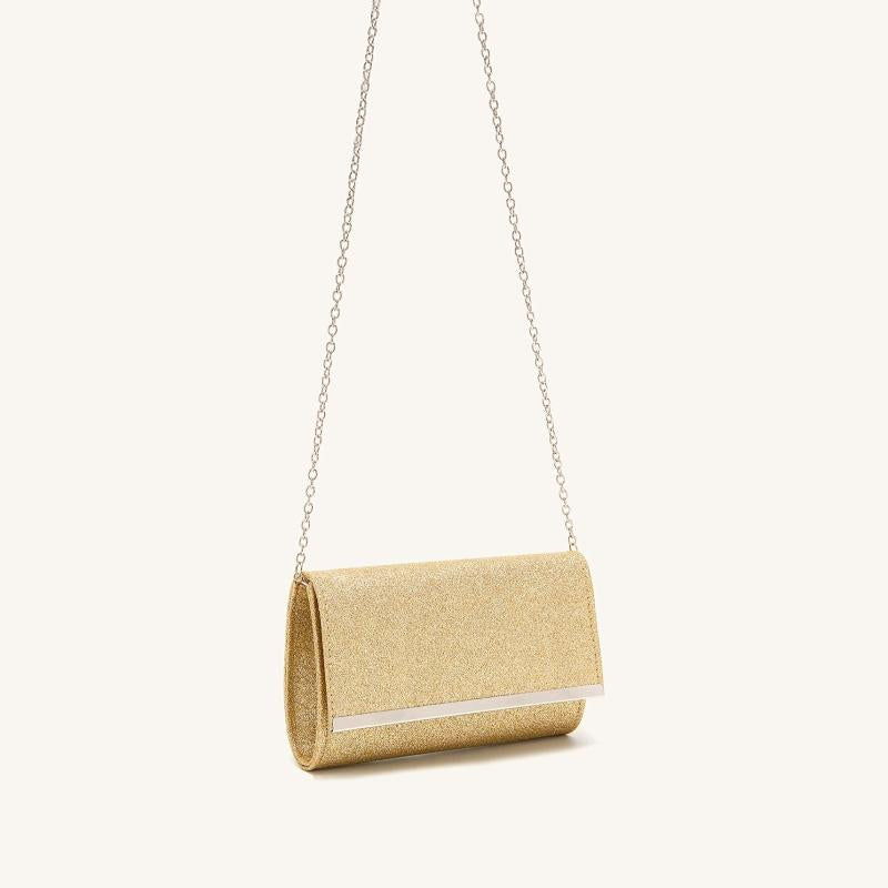 Glitter Evening Bag Square Dinner Clutch Formal Handbag Wedding Party