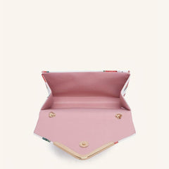 Strawberry Pattern Metal Chain Crossbody Bag PU Leather Envelope Bag