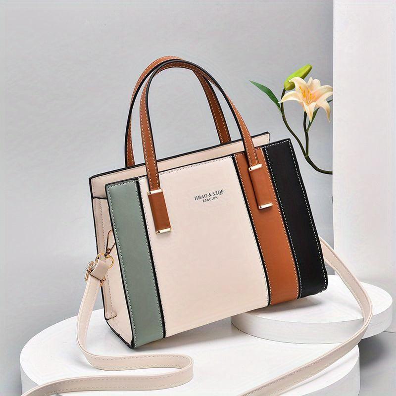 Patchwork Crossbody Bag Women's Top Handle Satchel