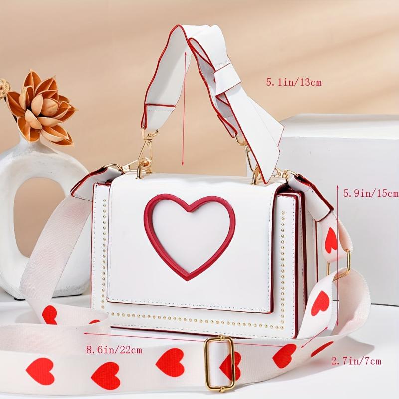 Heart Pattern Crossbody Bag with Ruched Handle
