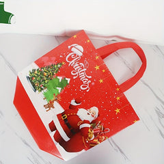 Christmas Gift Bag Santa Claus Snowman Printed Tote Bag