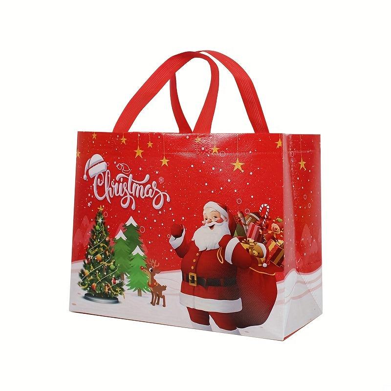 Christmas Gift Bag Santa Claus Snowman Printed Tote Bag