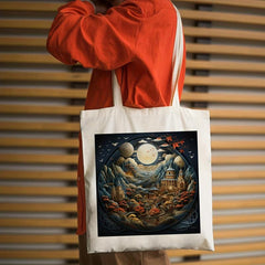 Vintage Pattern Canvas Handbag Large Capacity Shoulder Bag