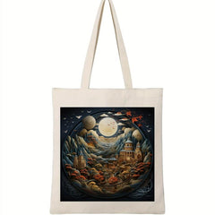 Vintage Pattern Canvas Handbag Large Capacity Shoulder Bag