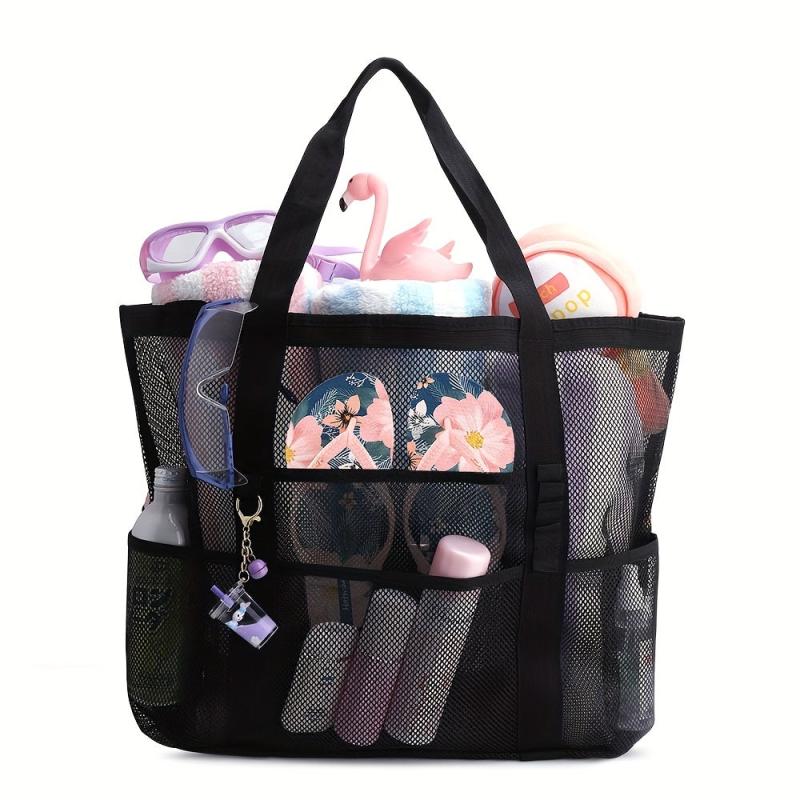 Large Capacity Mesh Beach Bag Portable Travel Tote