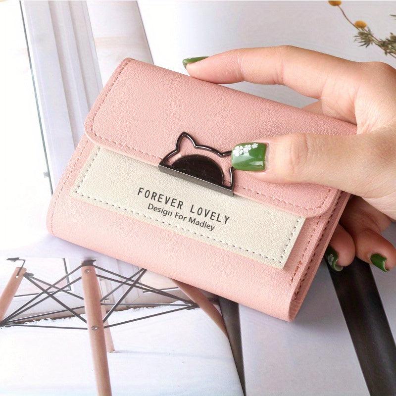 Mini Cat Coin Purse PU Leather Lightweight Card Holder