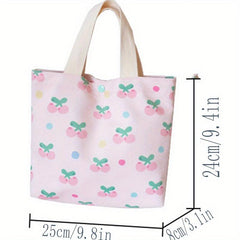 Cartoon Print Satchel Storage Bag Lightweight Handbag Tote Bag