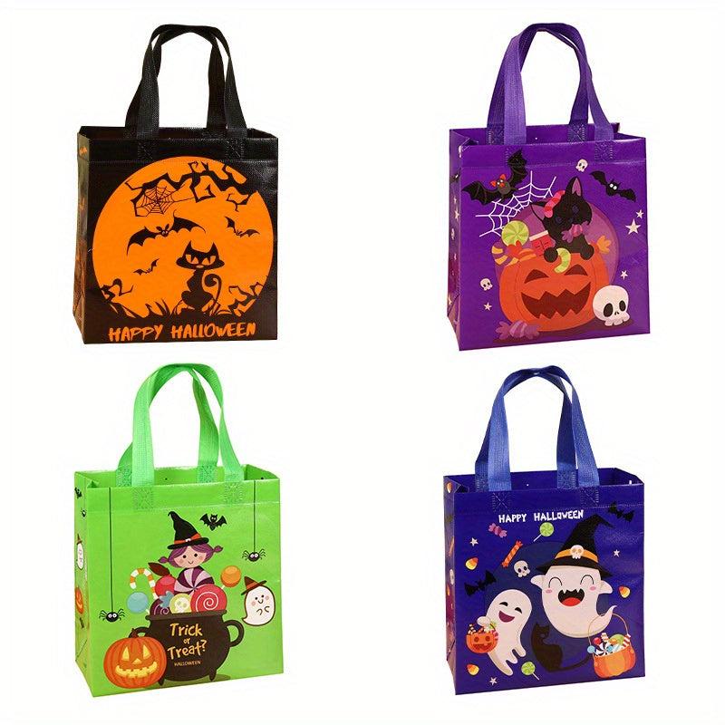 4 Pcs Cartoon Halloween Storage Handbags Lightweight Gift Party Bags