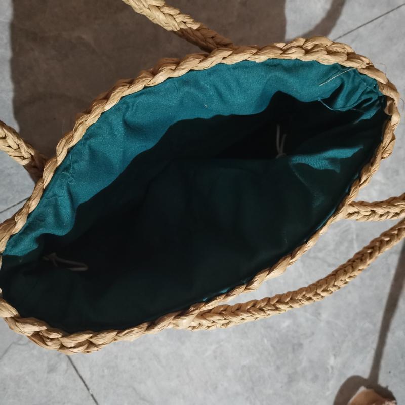 Minimalist Stra Satchel Bag Woven Drawstring Insert Pouch Travel