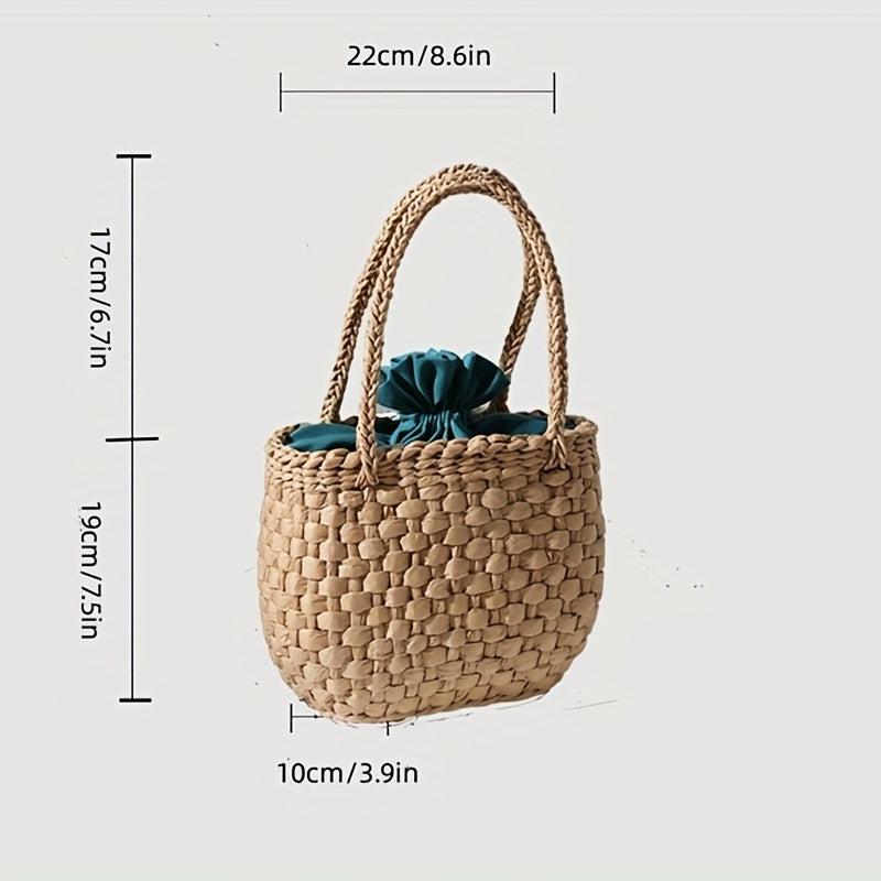 Minimalist Stra Satchel Bag Woven Drawstring Insert Pouch Travel