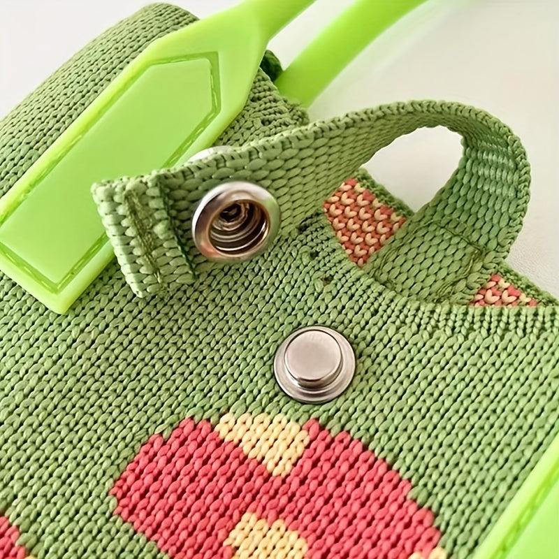 Mushroom Graphic Crochet Mini Colorblock Knitted Handbag