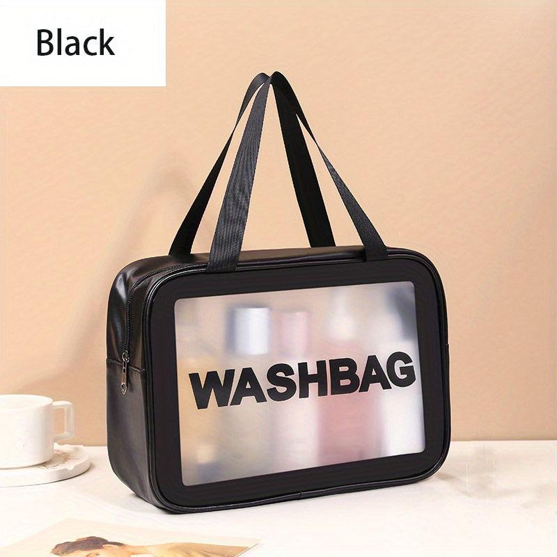Large Capacity PVC Toiletry Bag Transparent Frosted Portable Travel Storage Bag