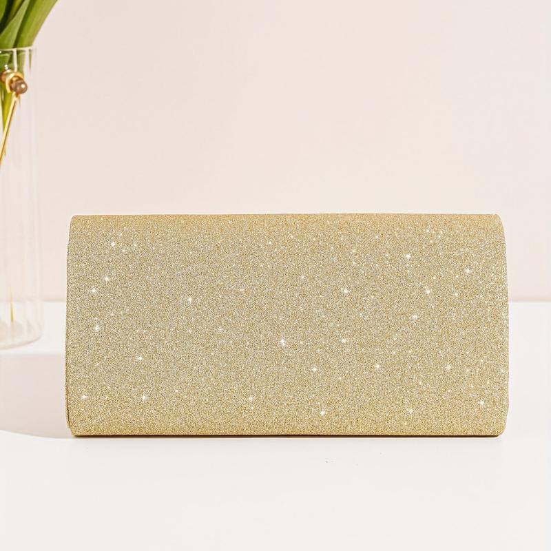 Glitter Long Wallet Flap Chain Bag Evening Bag