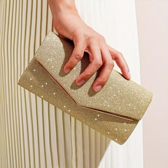 Glitter Long Wallet Flap Chain Bag Evening Bag
