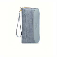 Crocodile Pattern Long Clutch Faux Leather Textured Long Wallet