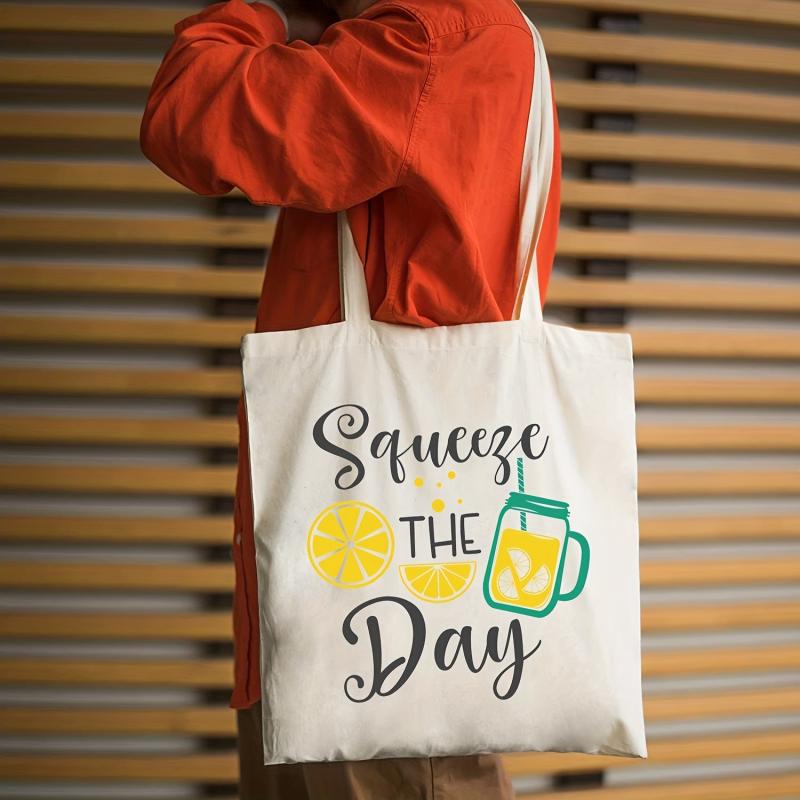 Stylish Letter Print Canvas Bag All Match Shopper Storage Handbag