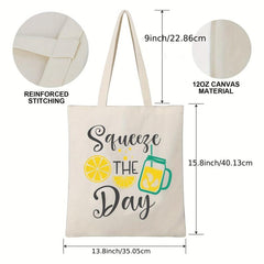 Stylish Letter Print Canvas Bag All Match Shopper Storage Handbag
