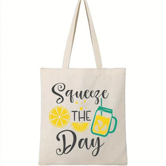 Stylish Letter Print Canvas Bag All Match Shopper Storage Handbag