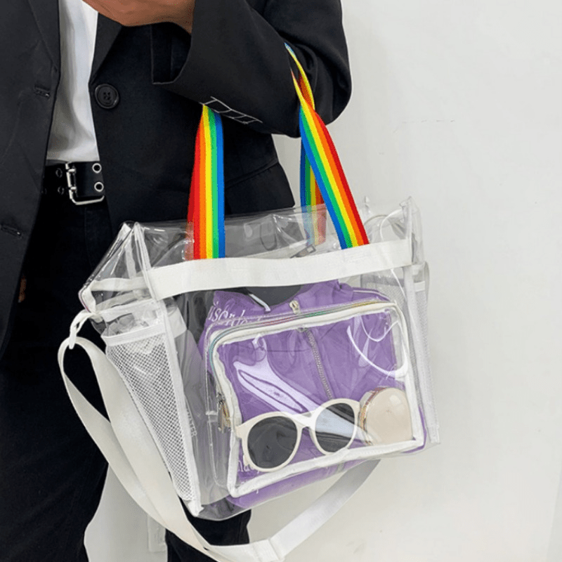 Transparent PVC Handbag Large Capacity Waterproof Travel Bag