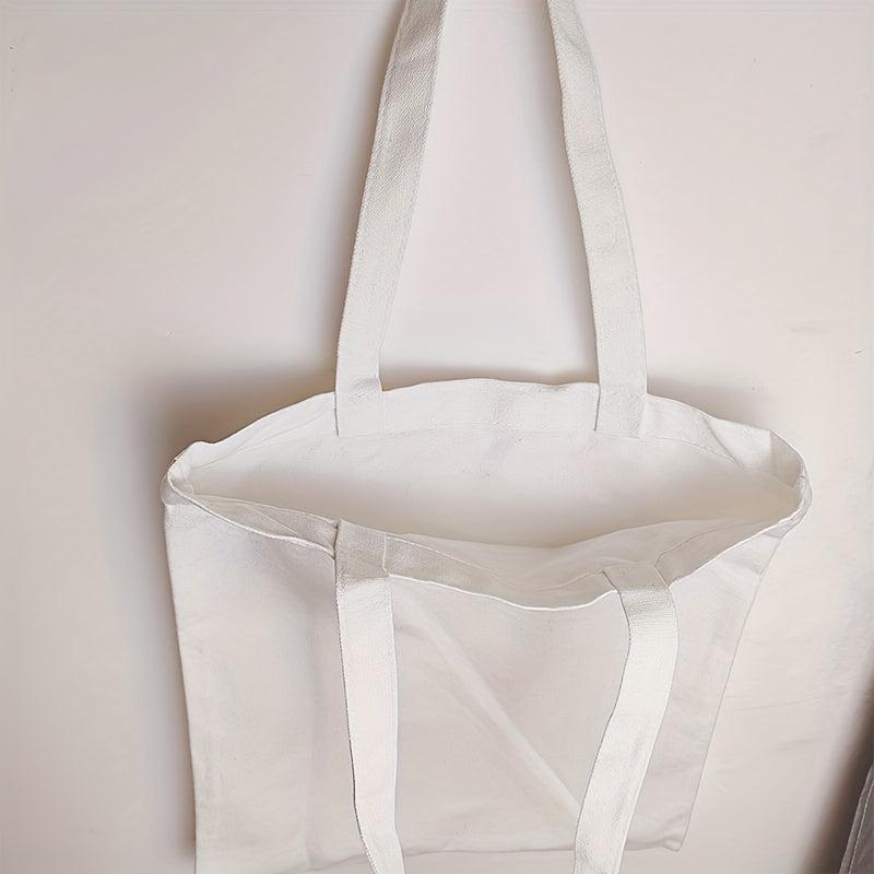 Halloween Canvas Tote Bag Ghost Skull Elf Pattern Shoulder Bag