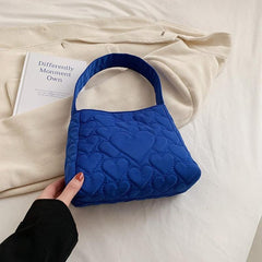 Love Pattern Quilted Shoulder Bag Solid Square Underarm Bag