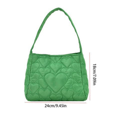 Love Pattern Quilted Shoulder Bag Solid Square Underarm Bag
