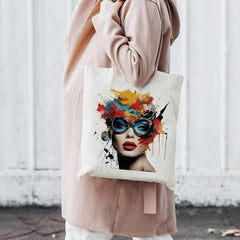 Women Canvas Shoulder Bag Lightweight Versatile Shopping Bag